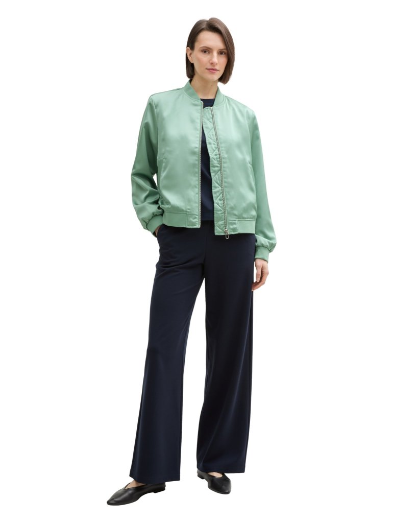 TOM TAILOR DÁMSKÝ JARNÍ SATÉNOVÝ BOMBER-ZELENÝ