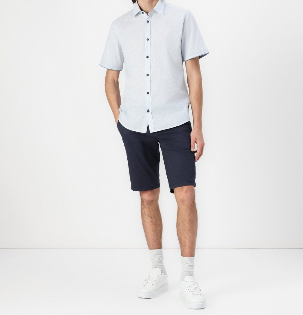 TOM TAILOR® PÁNSKÁ BAVLNĚNÁ KOŠILE S POTISKEM ČÍSEL - SV.MODRÁ