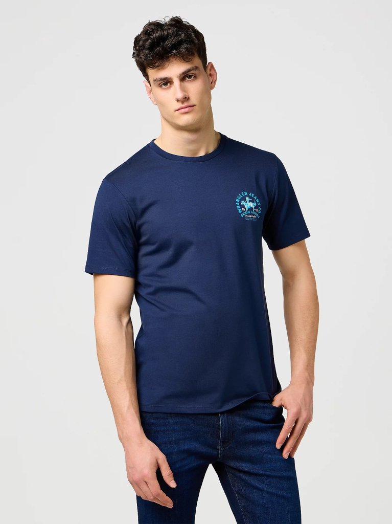 WRANGLER® PÁNSKÉ TRIKO SMALL GRAPHIC - NAVY