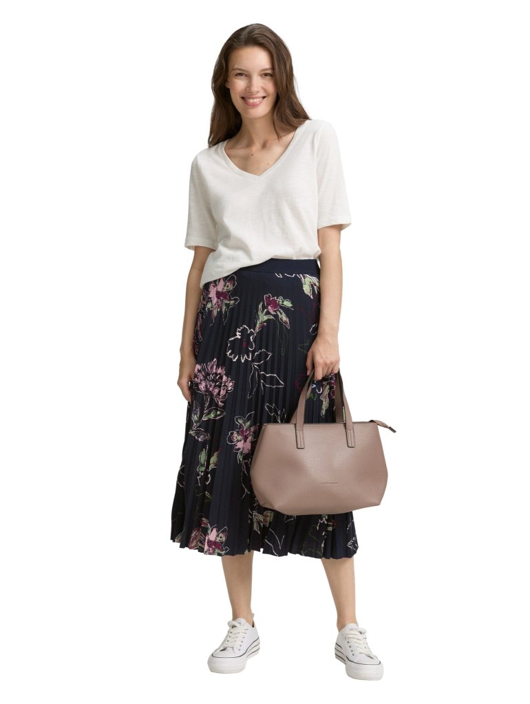 TOM TAILOR PLISE MIDI SUKNĚ - VELKÉ KVĚTY