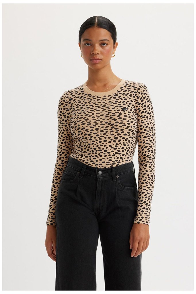 LEVI'S® DÁMSKÉ TRIKO S DLOUHÝM RUKÁVEM - LEOPARD