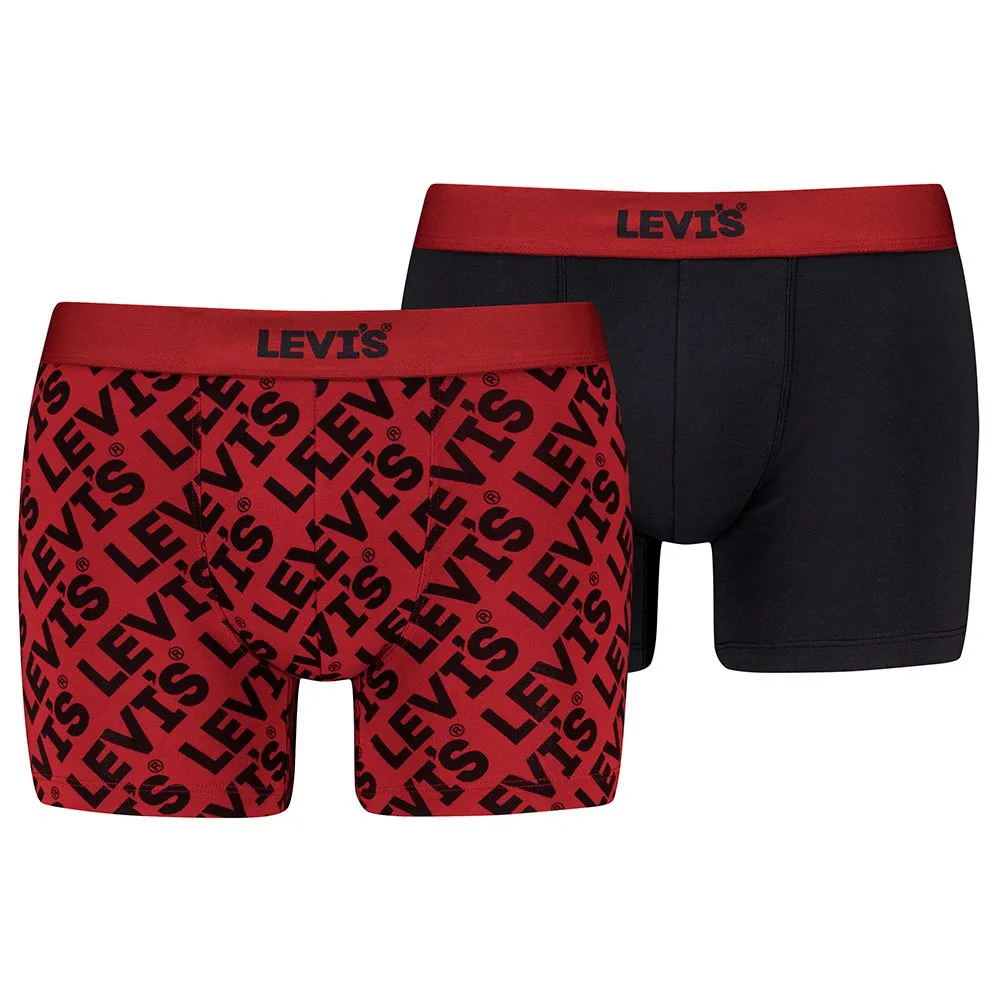 LEVI'S® PÁNSKÉ BOXERKY  TITULKOVÉ LOGO 2KS  -RED COMBO