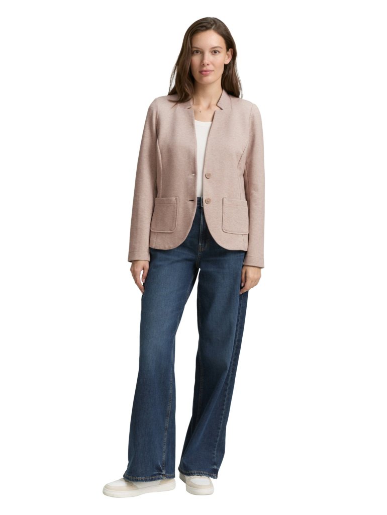 TOM TAILOR® BLAZER S PROUŽKOVANOU STRUKTUROU - BÉŽOVÝ