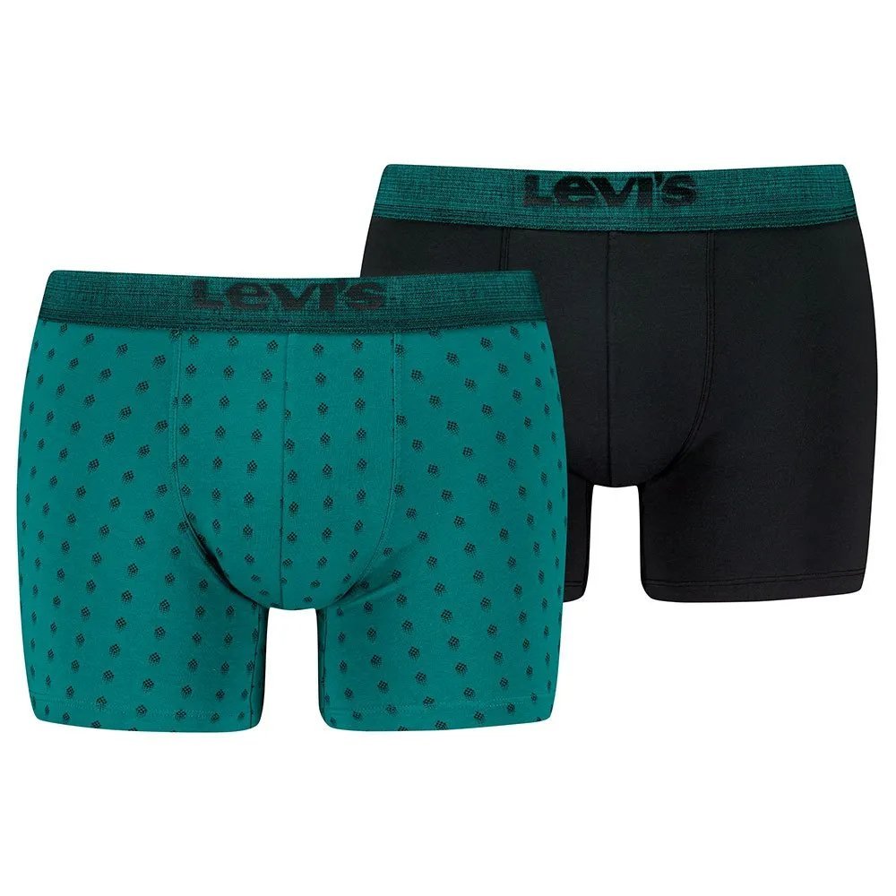 LEVI'S® PÁNSKÉ BOXERKY DROBNÝ VZOR 2KS  -GREEN COMBO